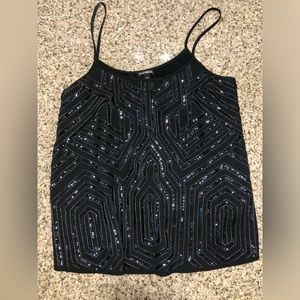 Express sequin black tank